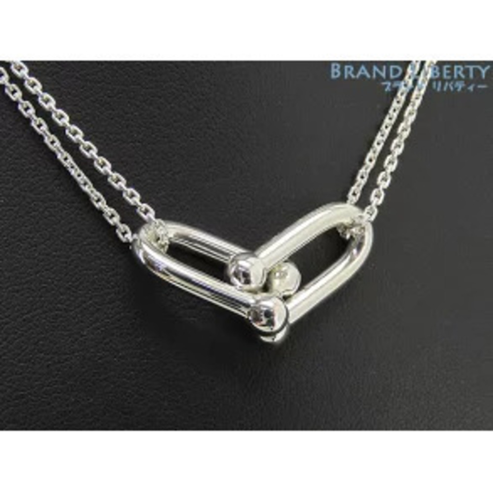 Tiffany Co Double Link Necklace Sterling Silver Pendant